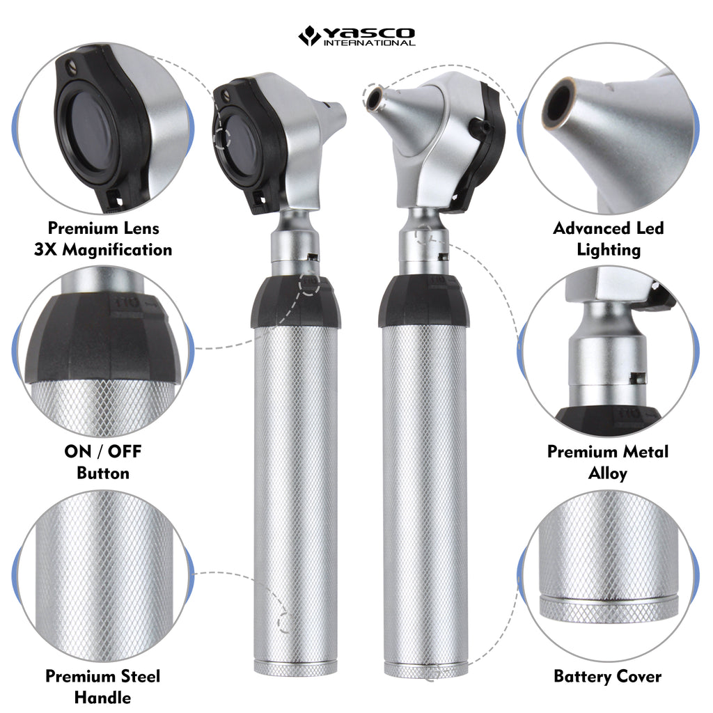 Fiber Optic Brass Otoscope Set