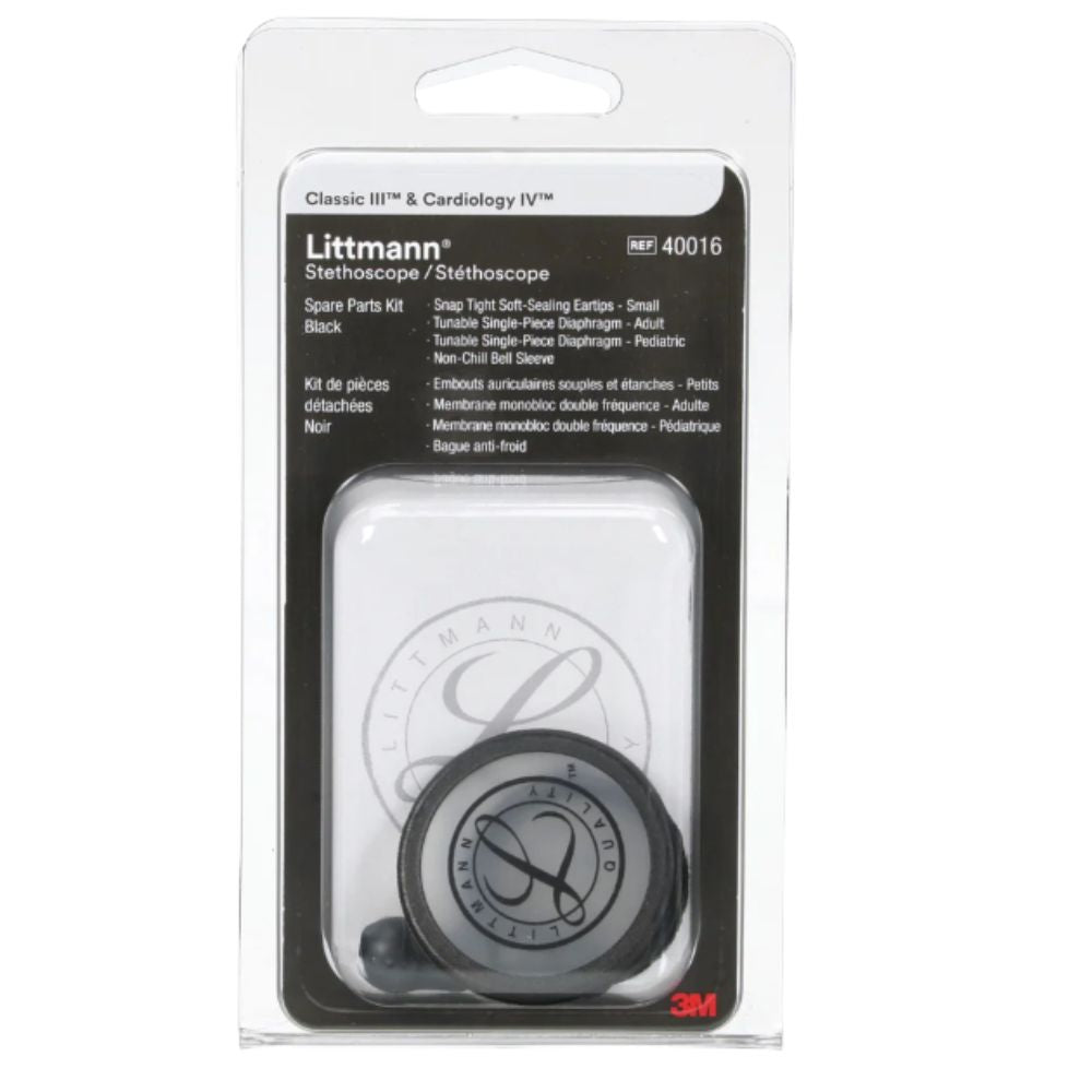 3M Littmann Spare Parts Kit - Classic III/Cardiology IV/CORE Stethoscopes - Black Secondary image