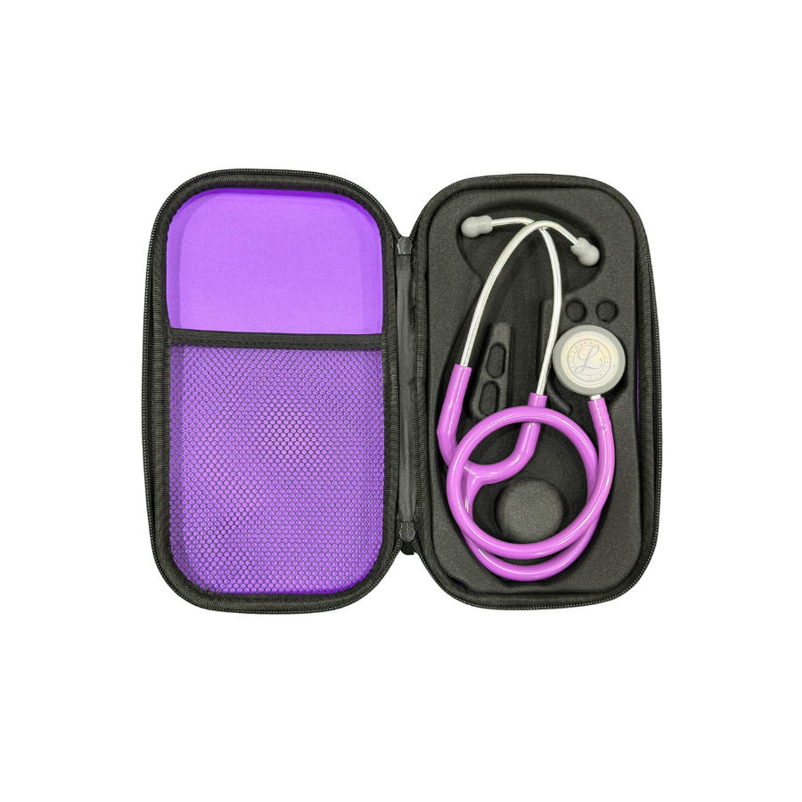 Hard Carrying Case Compatible with 3M Littmann Classic III, Classic II & Pediatric Stethoscopes | Purple