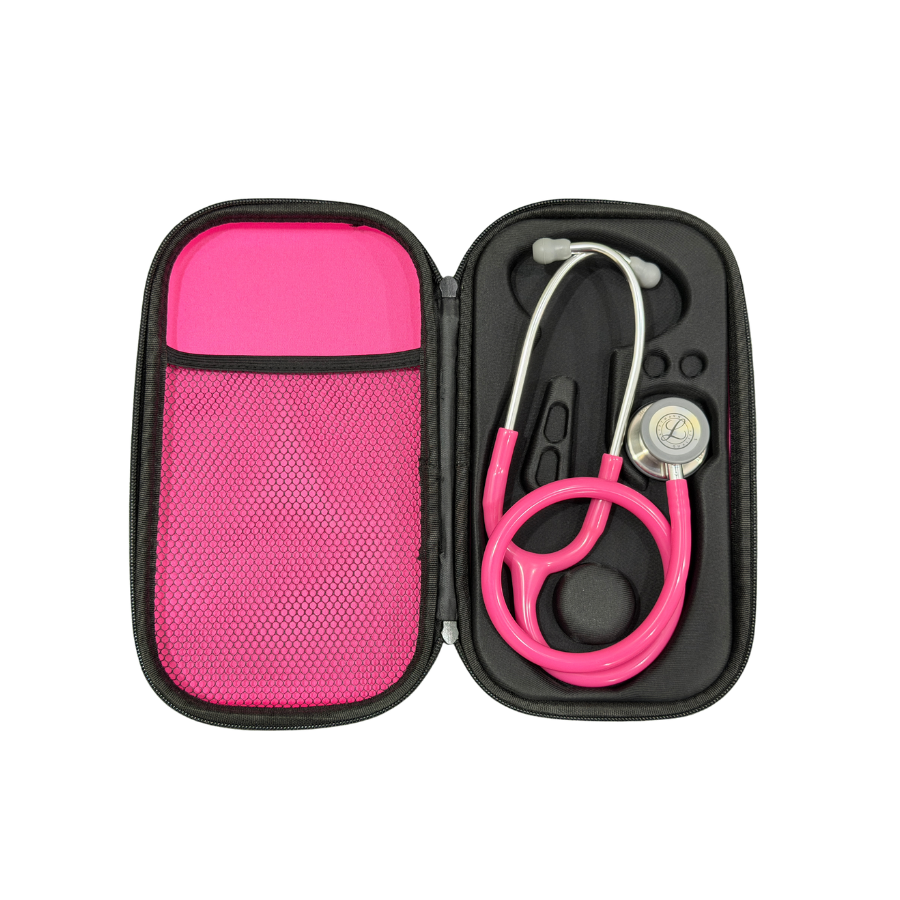 Hard Carrying Case Compatible with 3M Littmann Classic III, Classic II & Pediatric Stethoscopes | Pink