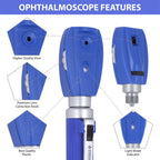 Fiber Optic Mini Ophthalmoscope & Otoscope Set - Navy Blue