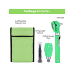 Fiber Optic Mini EENT Diagnostic Set | Green Otoscope & Ophthalmoscope