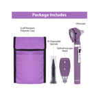 Fiber Optic Mini EENT Diagnostic Set | Purple Otoscope & Ophthalmoscope