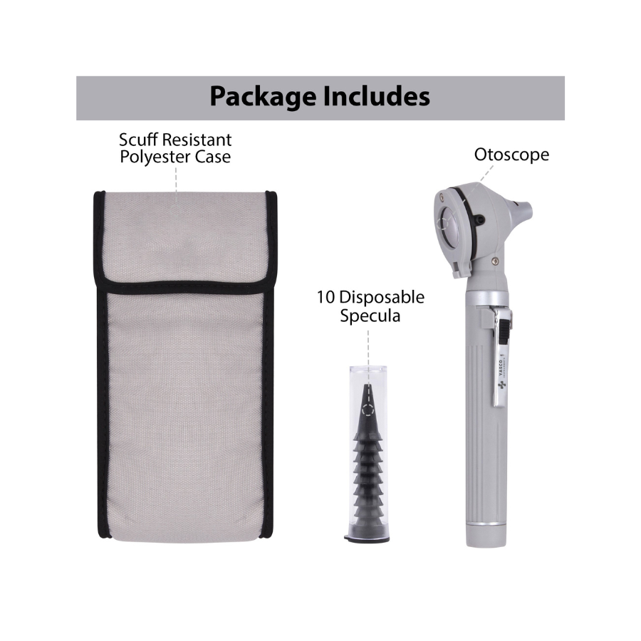 Fiber Optic Pocket Otoscope Set | Gray