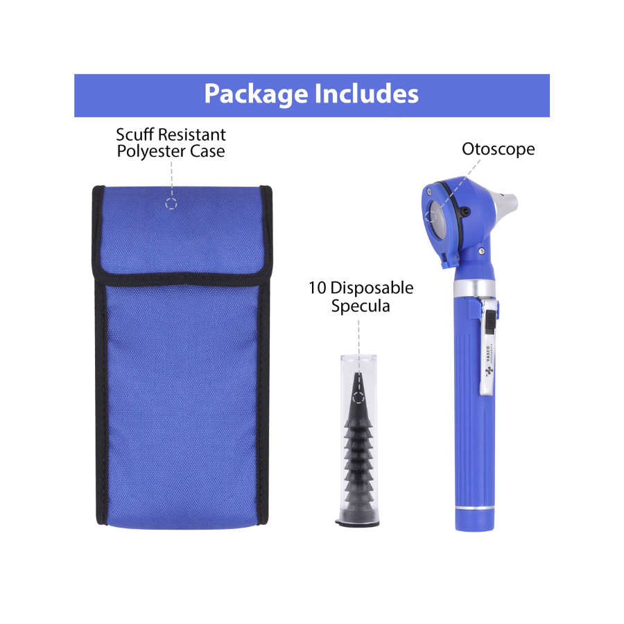 Fiber Optic Pocket Otoscope Set | Navy Blue