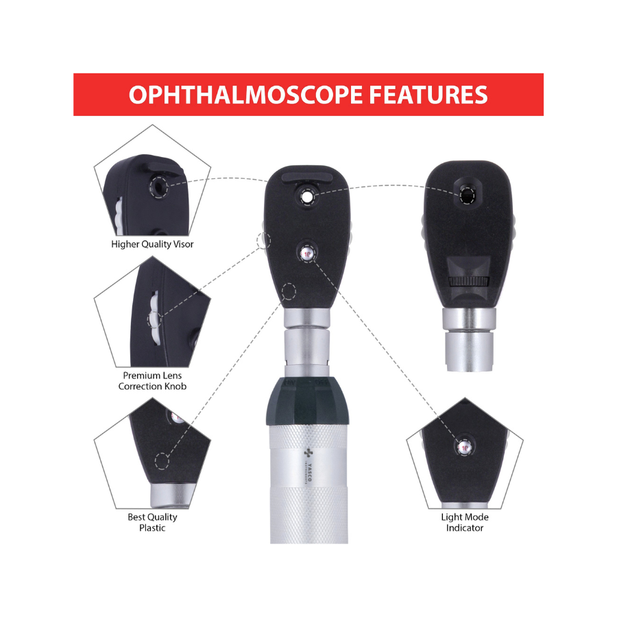 5 Aperture EENT Diagnostic Set | Otoscope & Ophthalmoscope