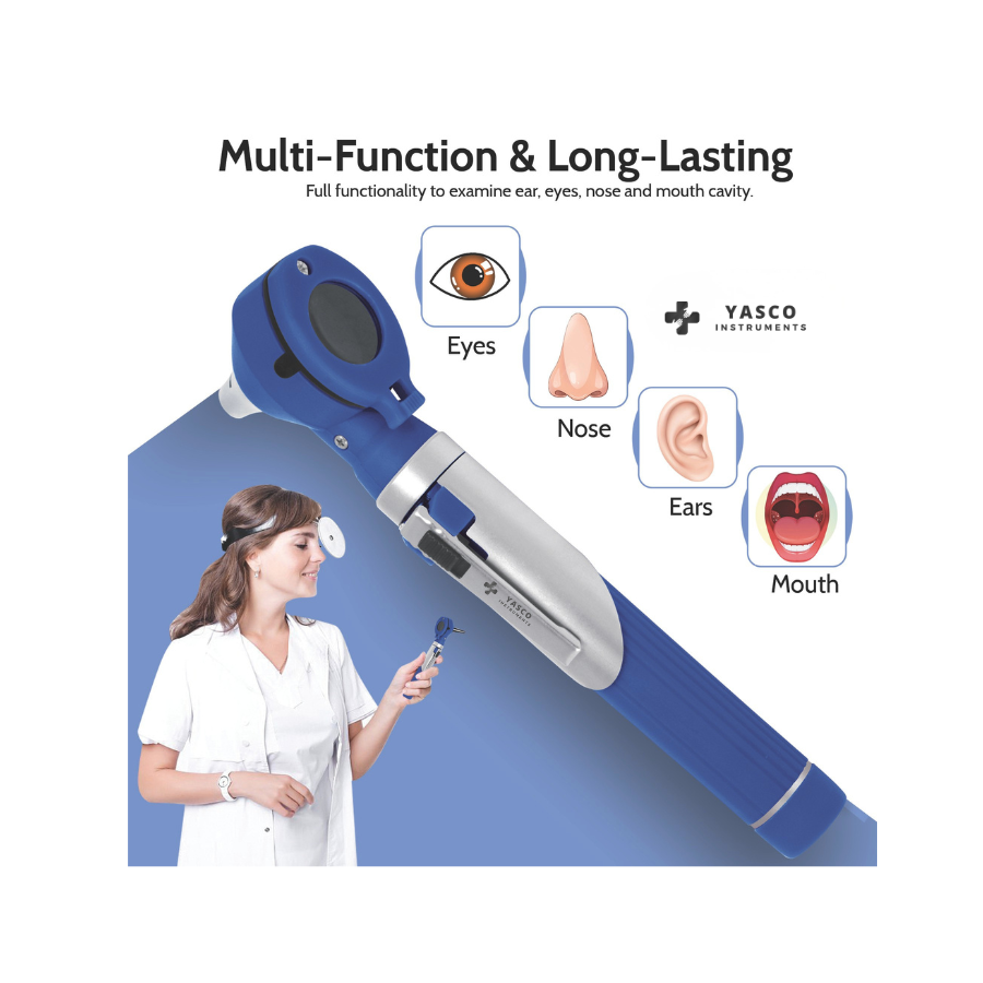 Fiber Optic Pocket Otoscope Set | Navy Blue