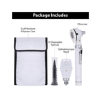 Fiber Optic Mini EENT Diagnostic Set | White Otoscope & Ophthalmoscope