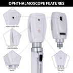 Fiber Optic Mini Ophthalmoscope & Otoscope Set - White
