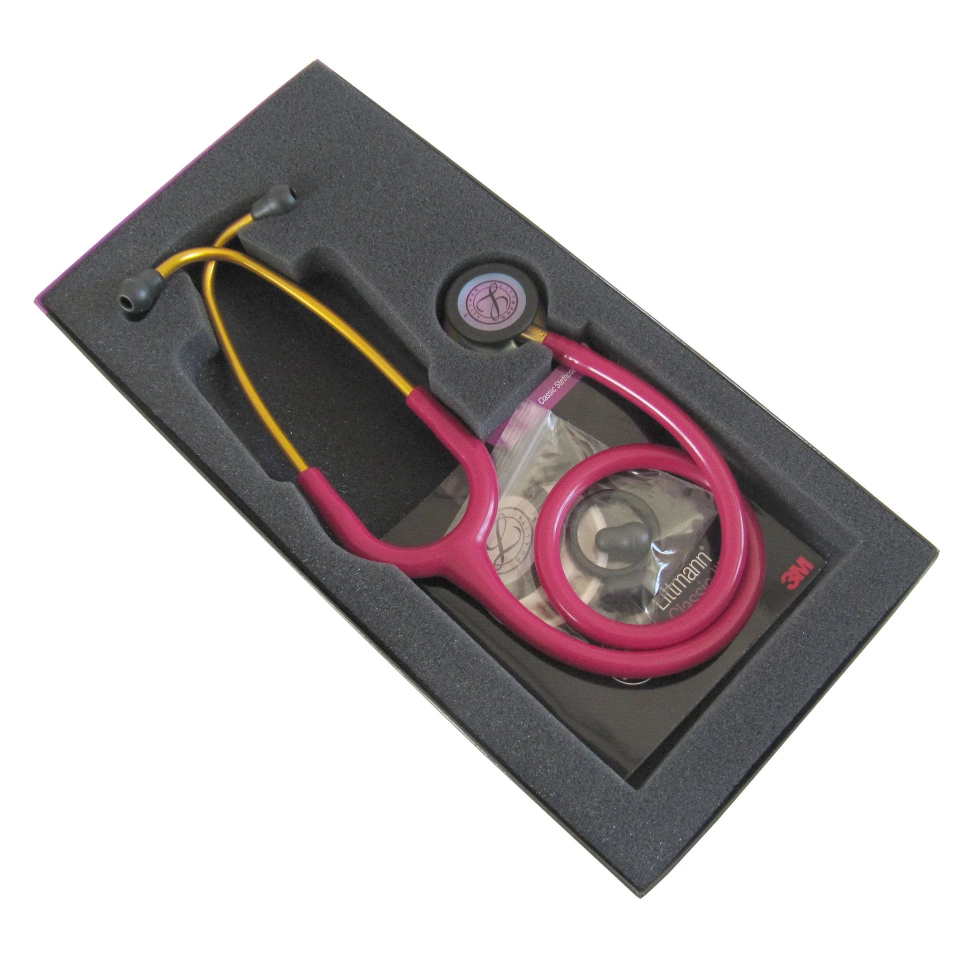Littmann Classic III Monitoring Stethoscope - Raspberry Tube & Rainbow Finish - 5806