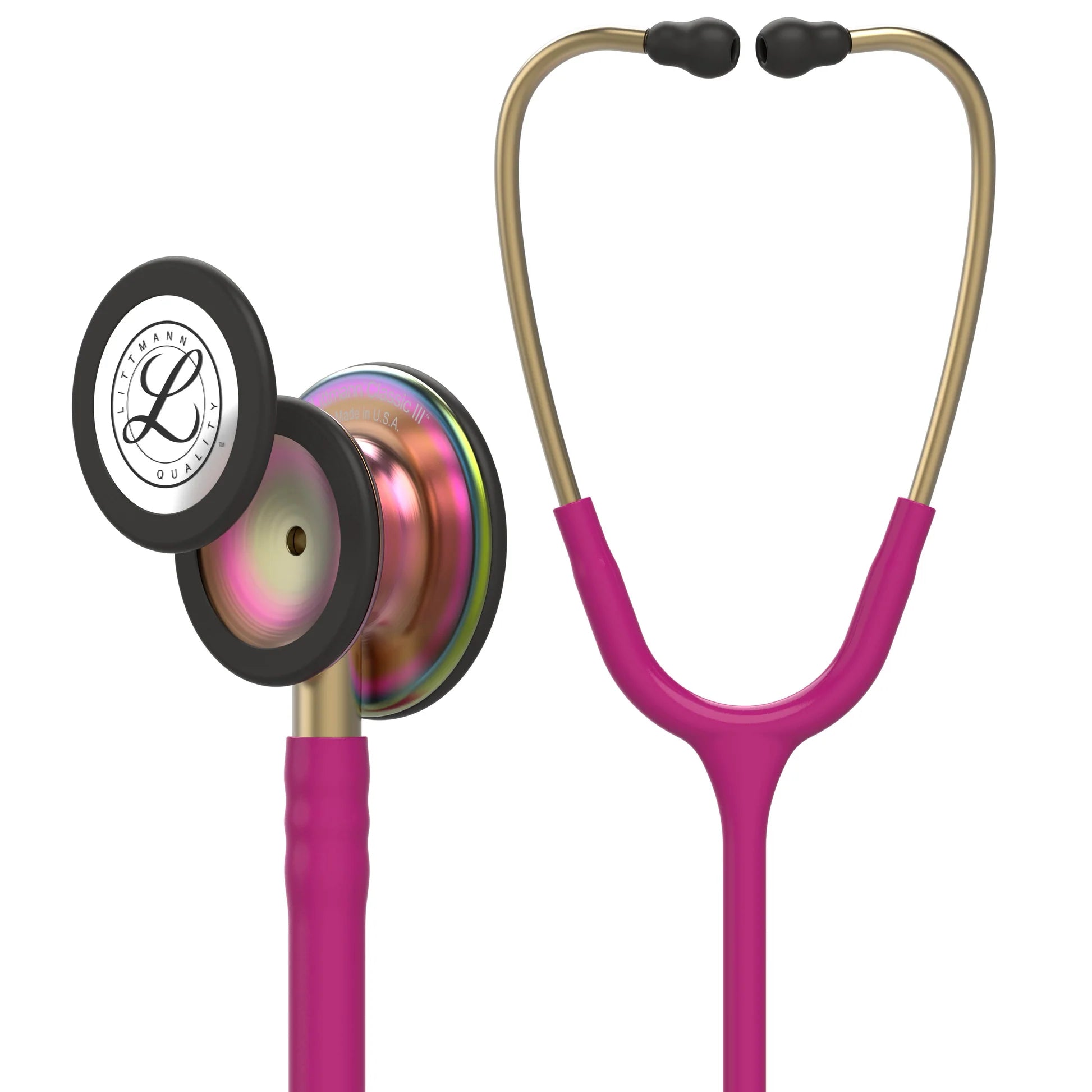 Littmann Classic III Monitoring Stethoscope - Raspberry Tube & Rainbow Finish - 5806