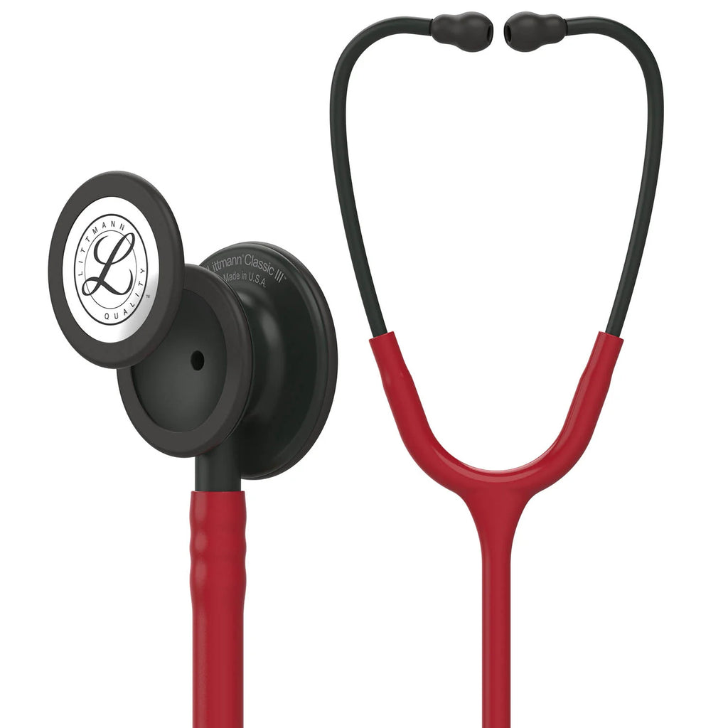 Littmann Classic III Monitoring Stethoscope - Burgundy Tube & Black Finish-  5868