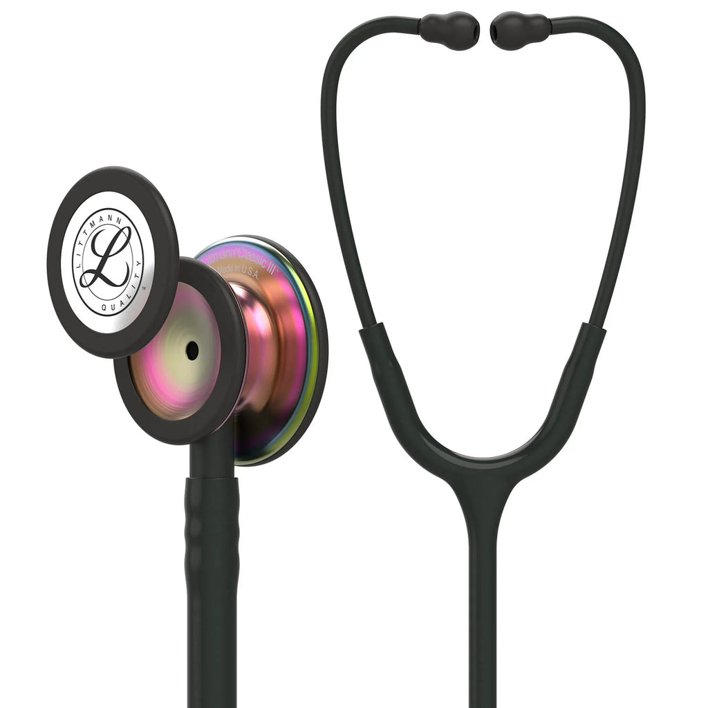 Littmann Classic III Monitoring Stethoscope - Black Tube & Rainbow Finish - 5870