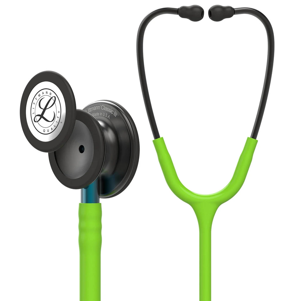 Littmann Classic III Monitoring Stethoscope - Lime Green Tube & Smoke Finish - 5875
