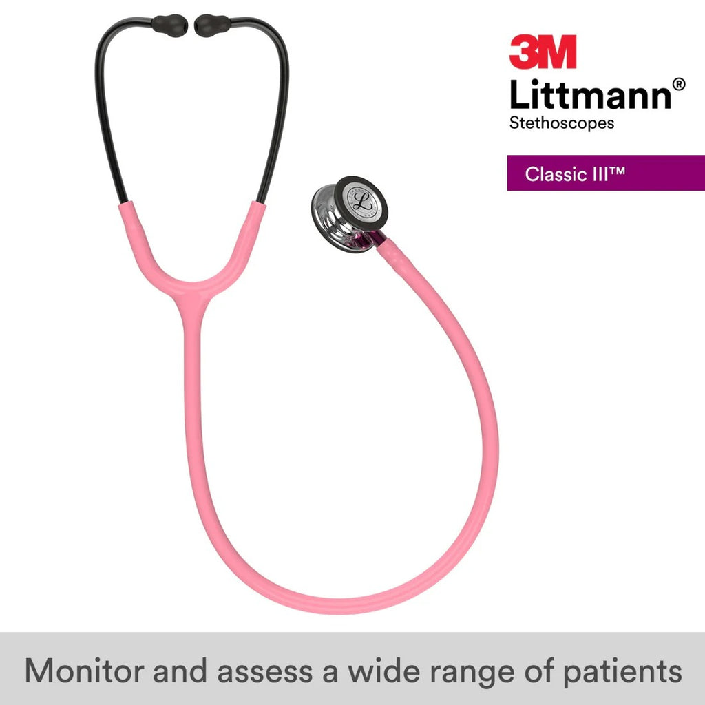 Littmann Classic III Monitoring Stethoscope - Pearl Pink Tube & Mirror Finish -  5962