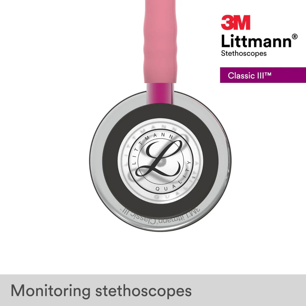 Littmann Classic III Monitoring Stethoscope - Pearl Pink Tube & Mirror Finish -  5962
