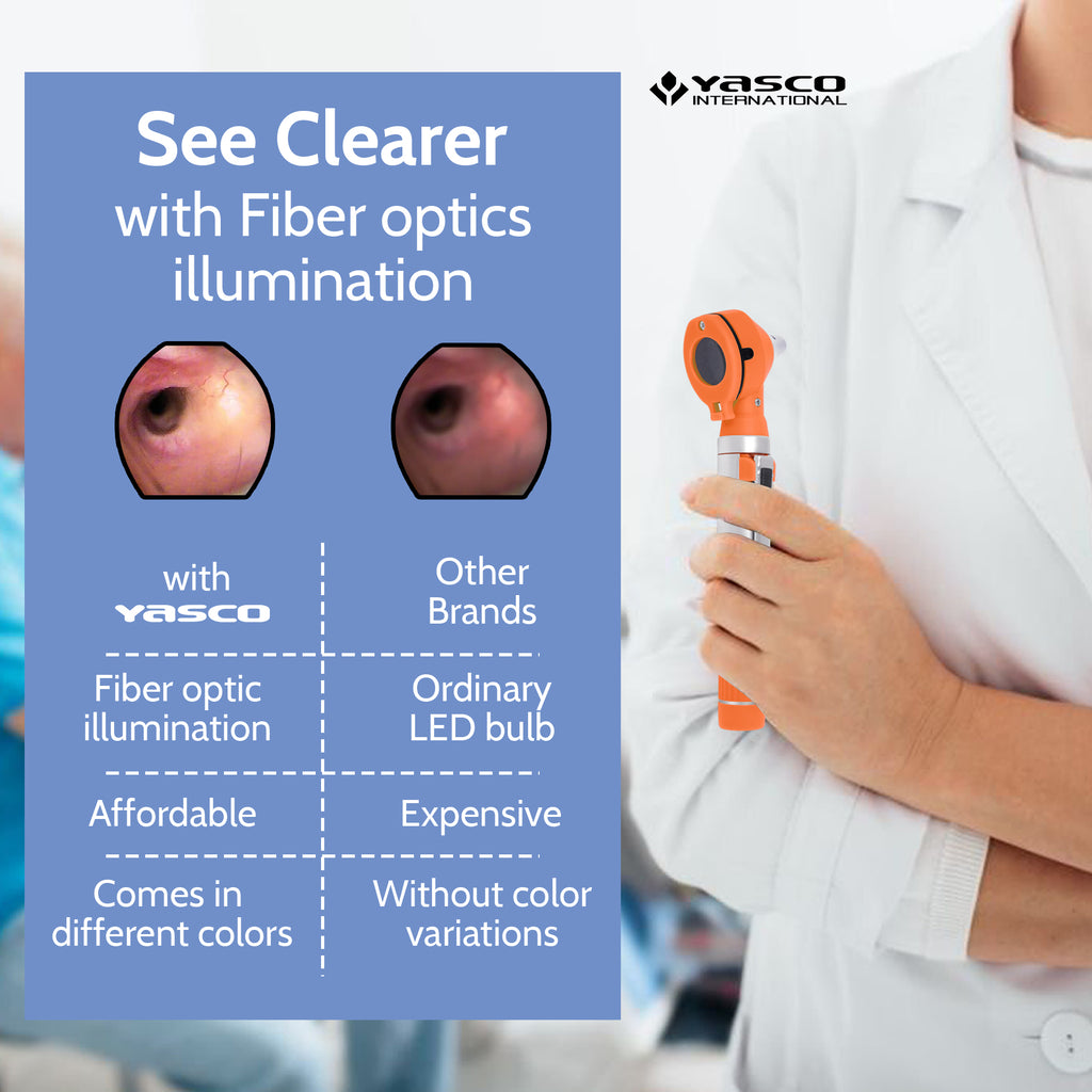 Fiber Optic Mini Otoscope Set - Orange