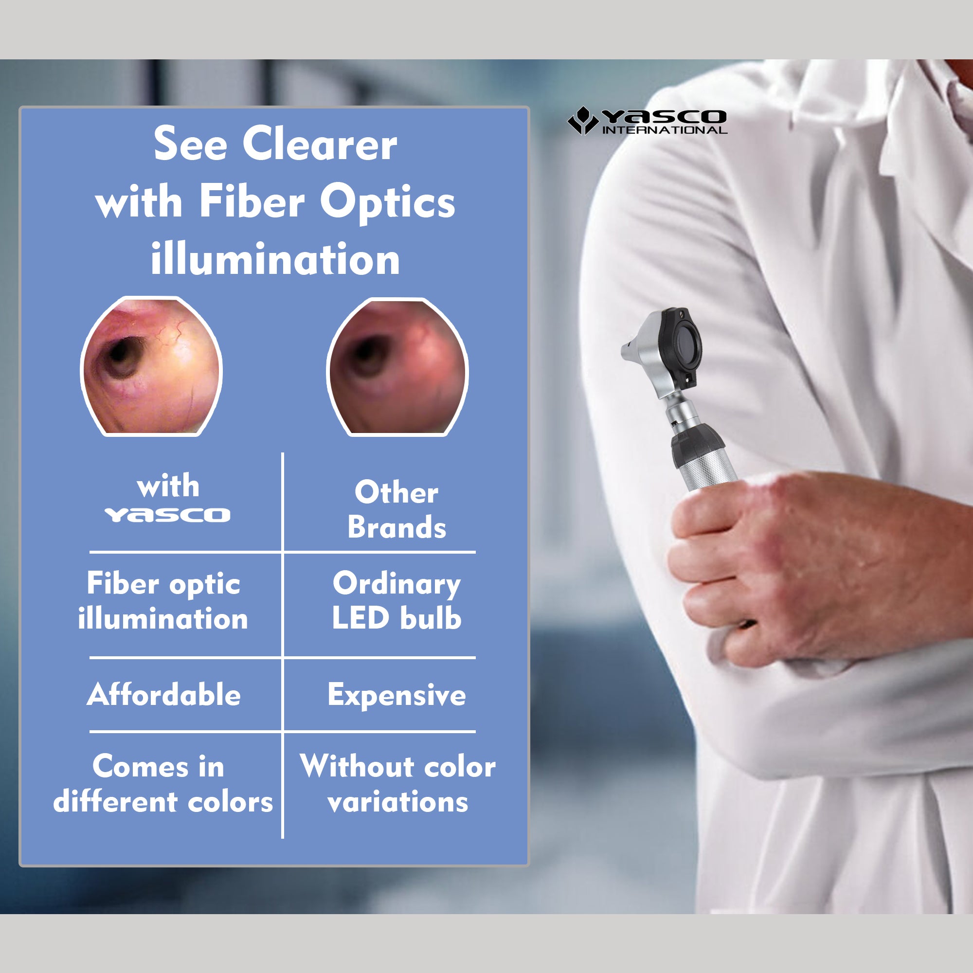 Fiber Optic Brass Otoscope Set