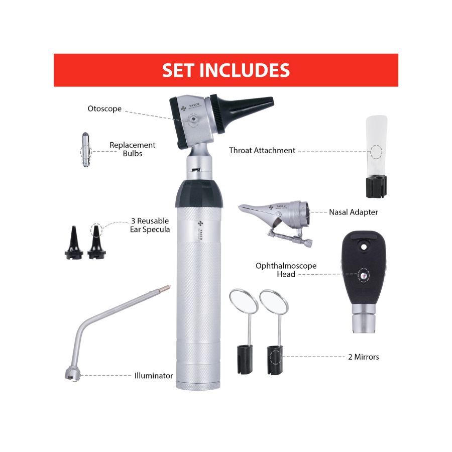 5 Aperture EENT Diagnostic Set | Otoscope & Ophthalmoscope