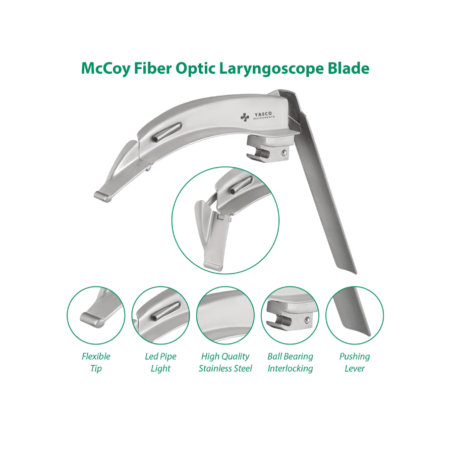 Fiber Optic McCoy Laryngoscope Set | Flexible Tip Intubation Kit