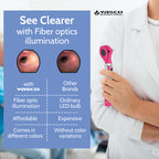 Fiber Optic Mini Otoscope Set - Rose Pink