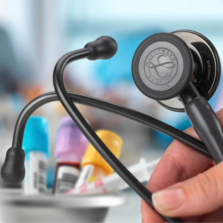 Littmann Cardiology IV Stethoscope - Black Tube & Smoke Finish - 6162