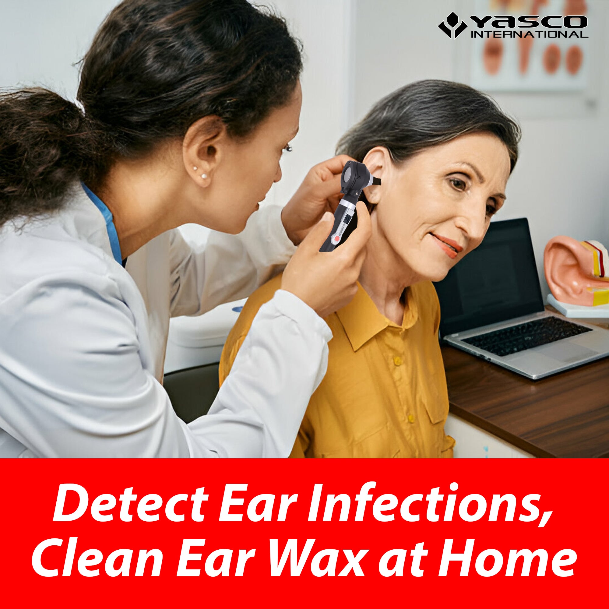 Fiber Optic Mini Otoscope Set - Black