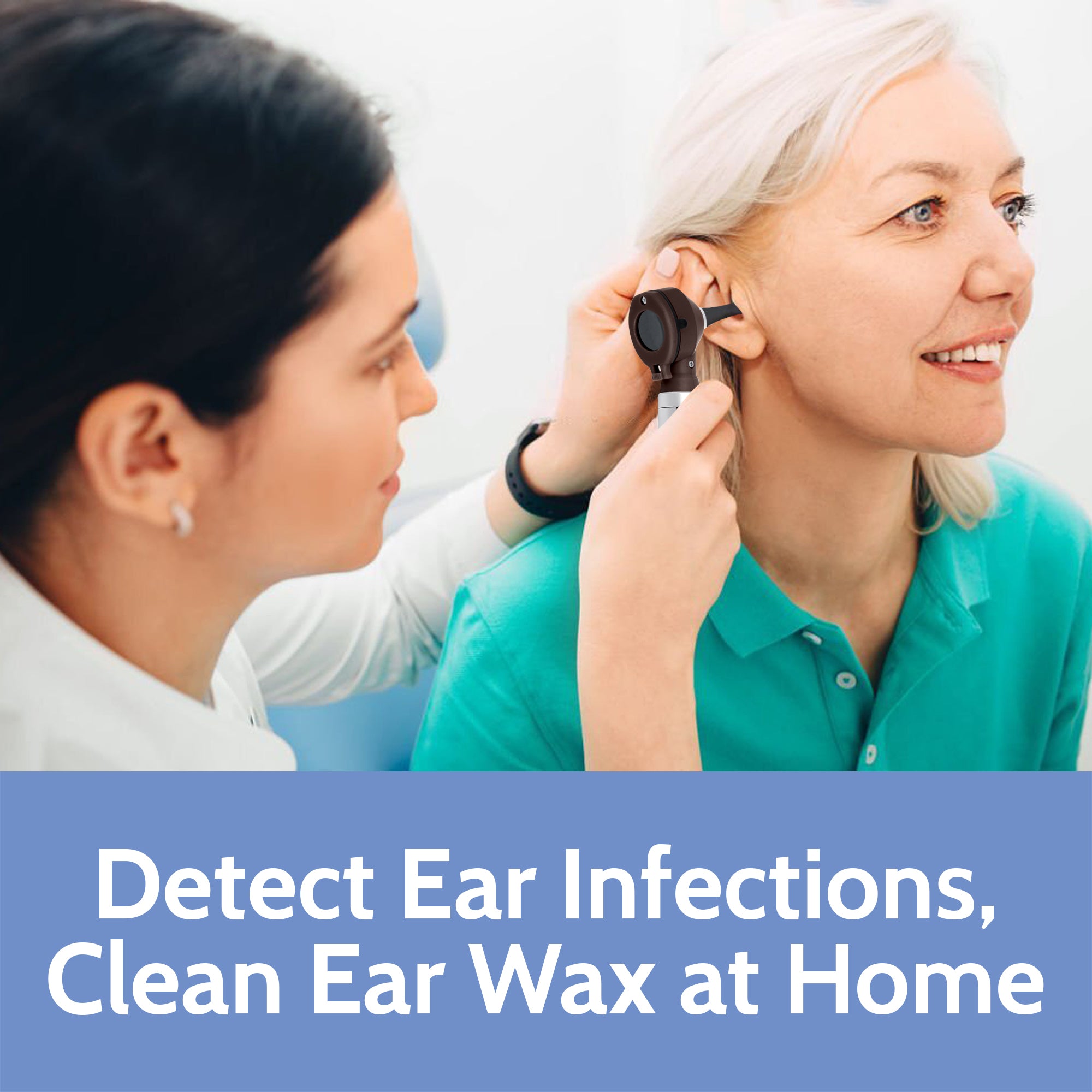 Fiber Optic Mini Otoscope Set - Chocolate Brown