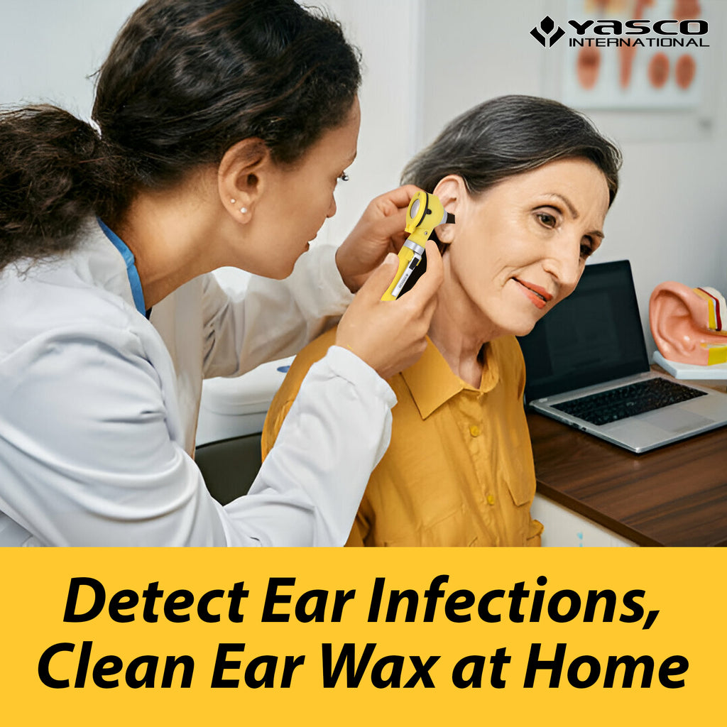 Fiber Optic Mini Otoscope Set - Yellow