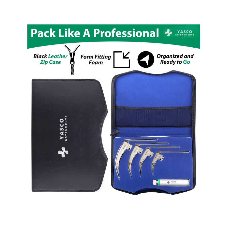 Fiber Optic McCoy Laryngoscope Set | Flexible Tip Intubation Kit