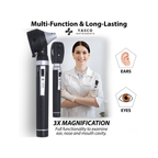 Fiber Optic Mini EENT Diagnostic Set | Black Otoscope & Ophthalmoscope