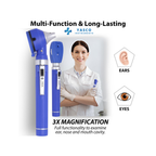 Fiber Optic Mini EENT Set | Navy Blue Otoscope & Ophthalmoscope