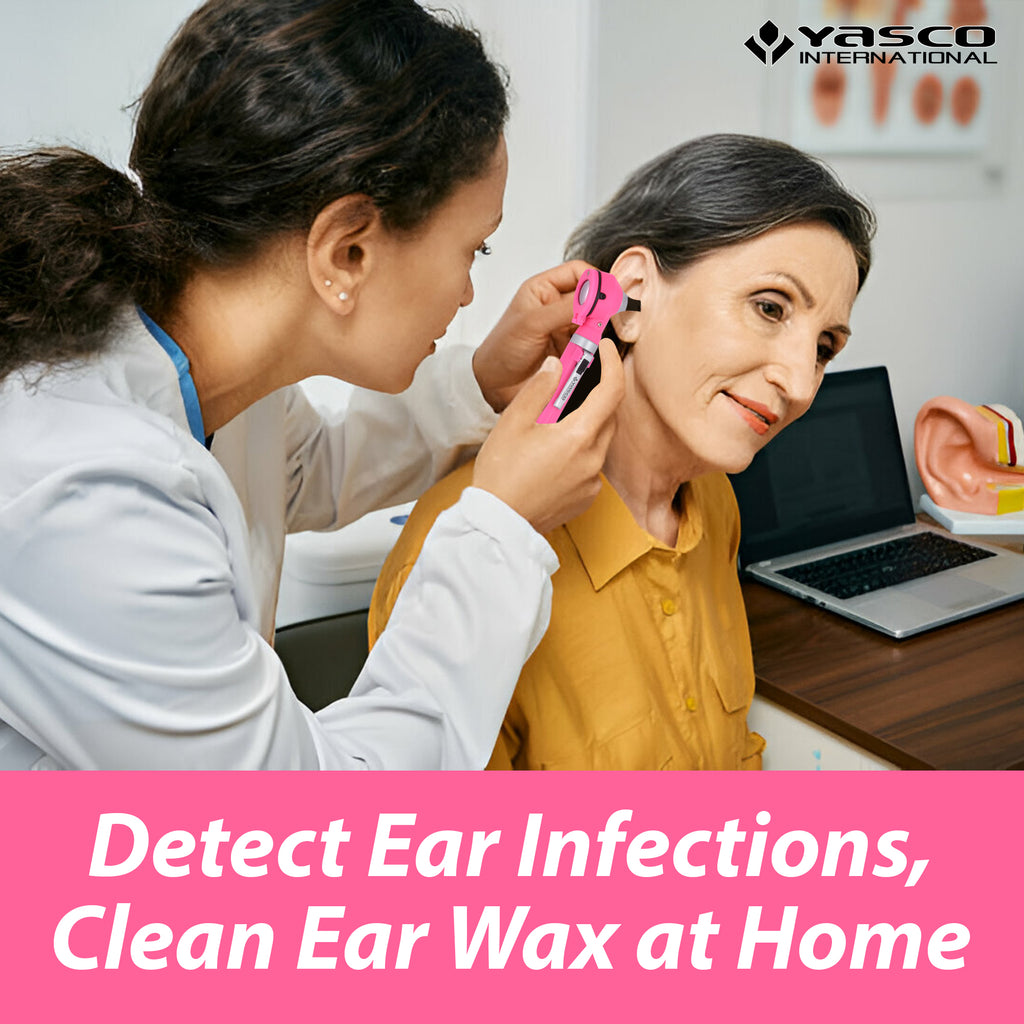 Fiber Optic Mini Otoscope Set - Rose Pink