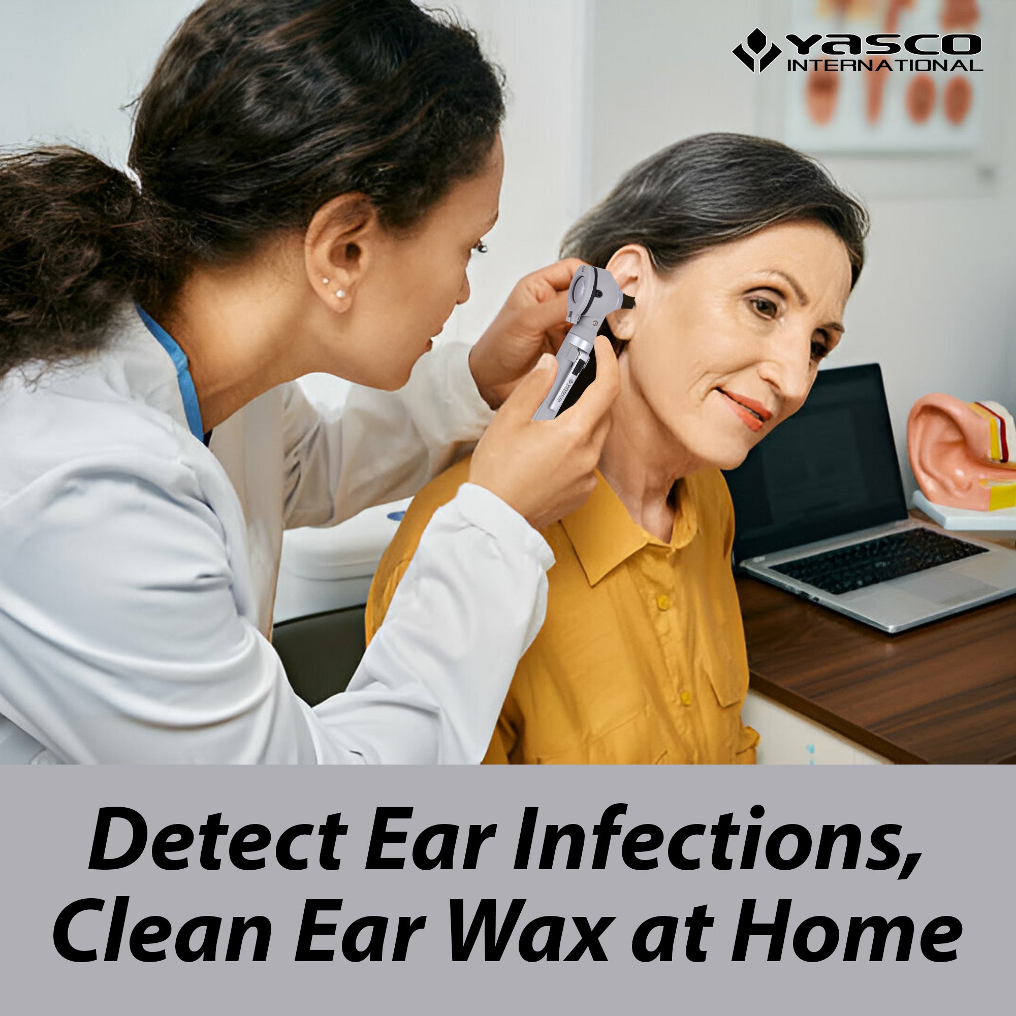 Fiber Optic Mini Otoscope Set - Gray