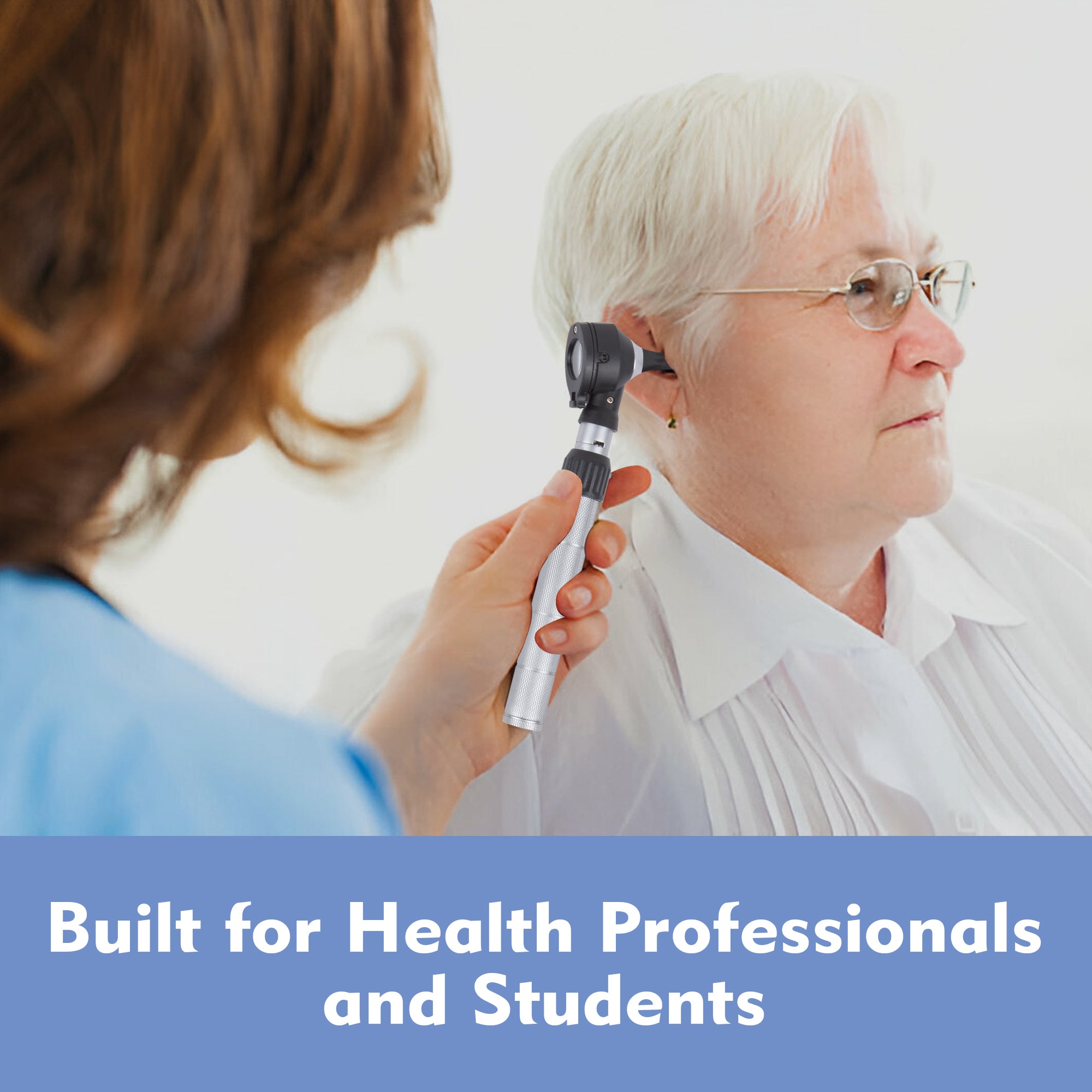 Fiber Optic Brass Otoscope Set - Black Finish Head