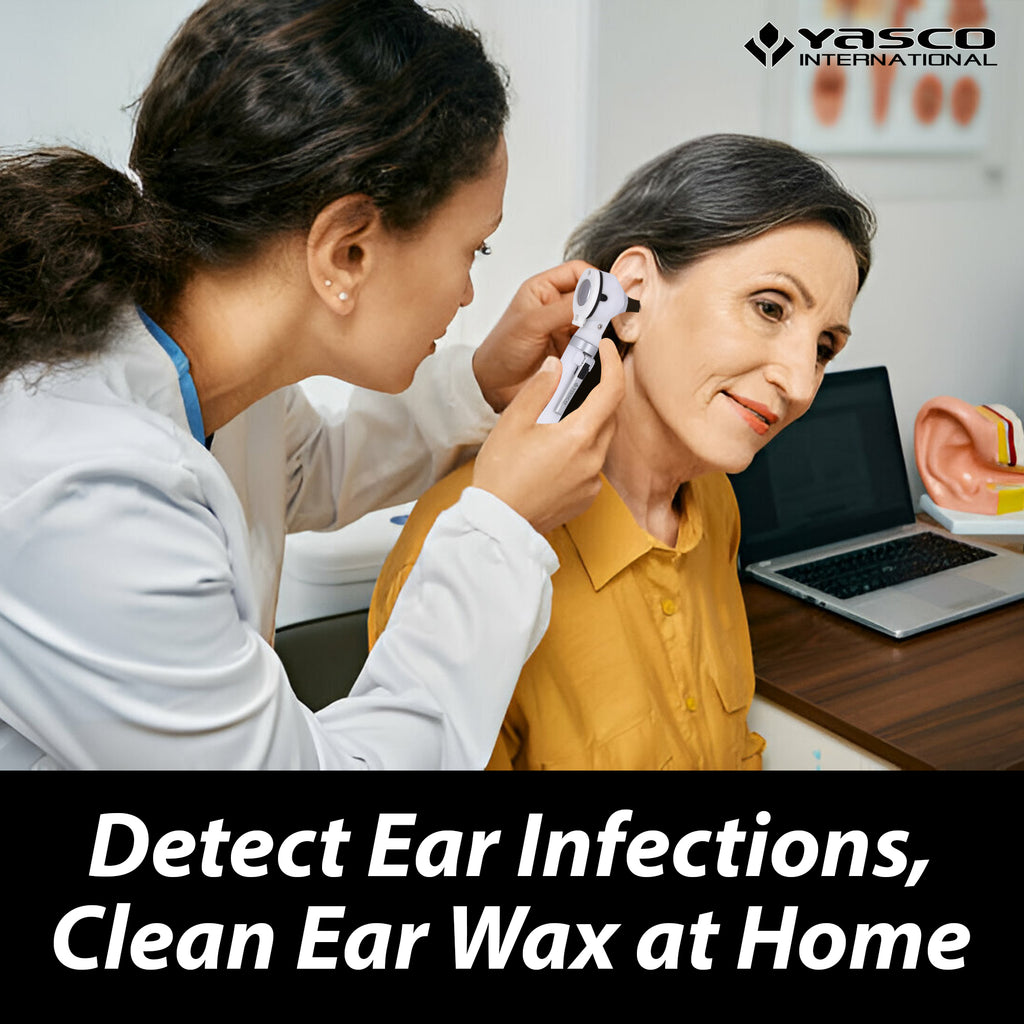 Fiber Optic Mini Otoscope Set - White