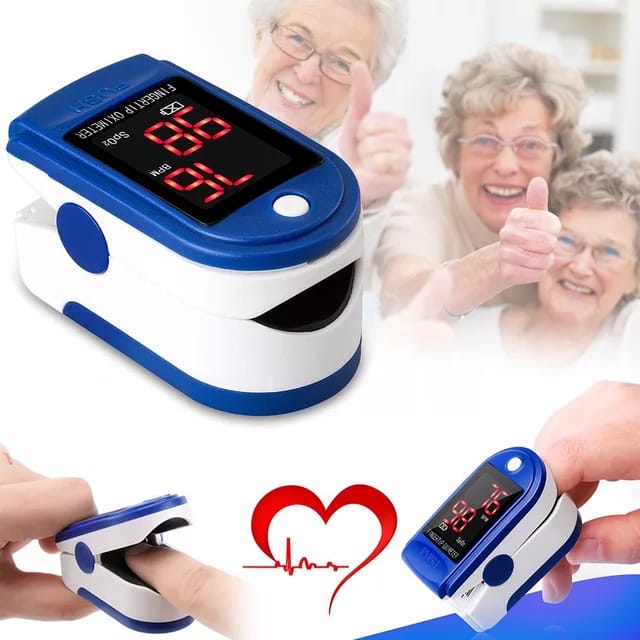 Finger Pulse Oximeter - Oxygen Saturation Monitor Blood Glucose Test Meter