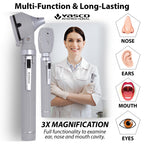 Fiber Optic Mini Ophthalmoscope & Otoscope Set -  Gray