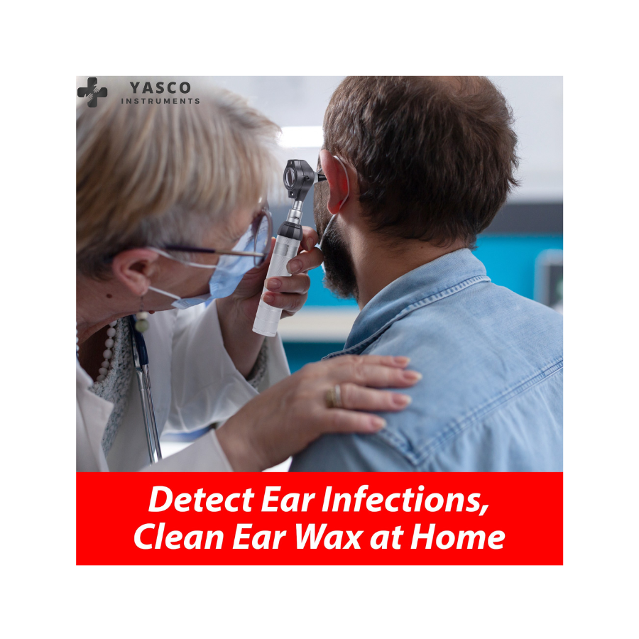 Fiber Optic Brass Otoscope Set | LED Diagnostic Ear Examination Instrument