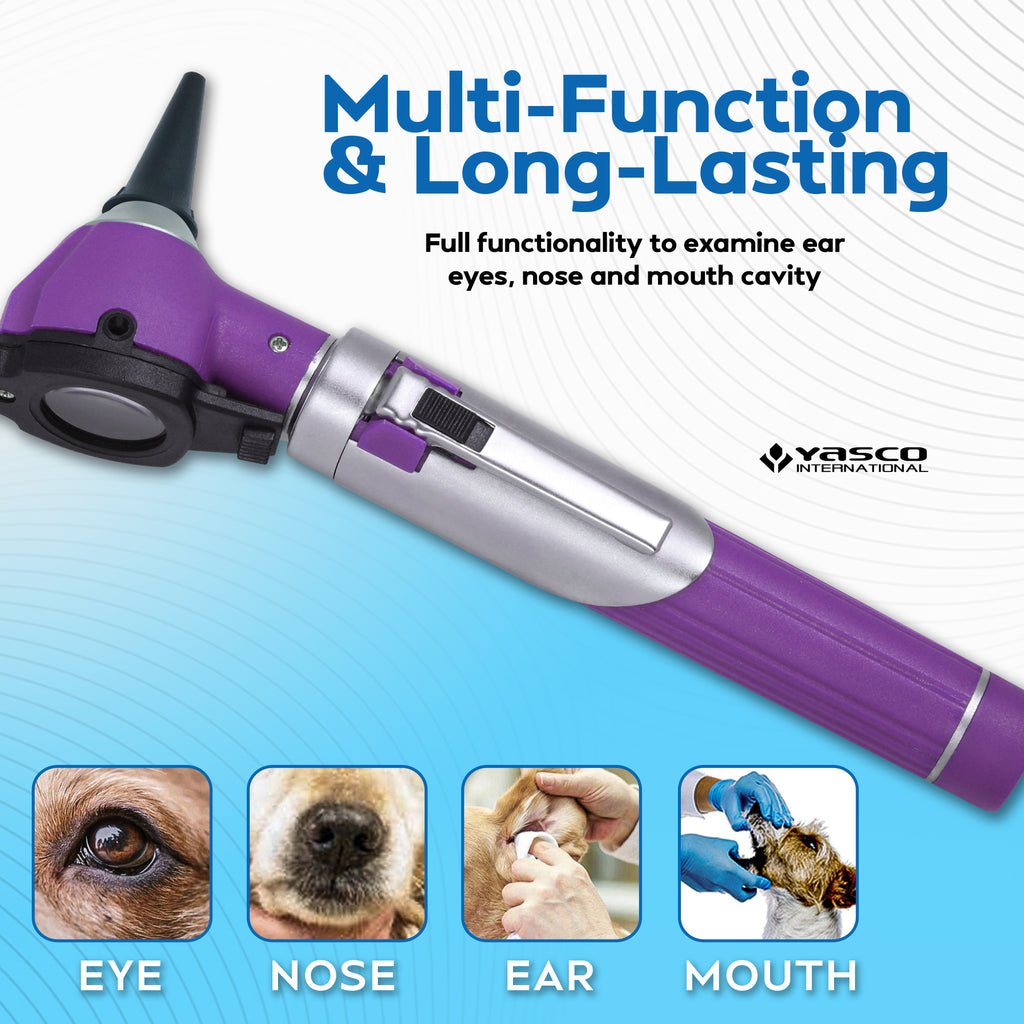 Fiber Optic Mini Otoscope Set - Purple