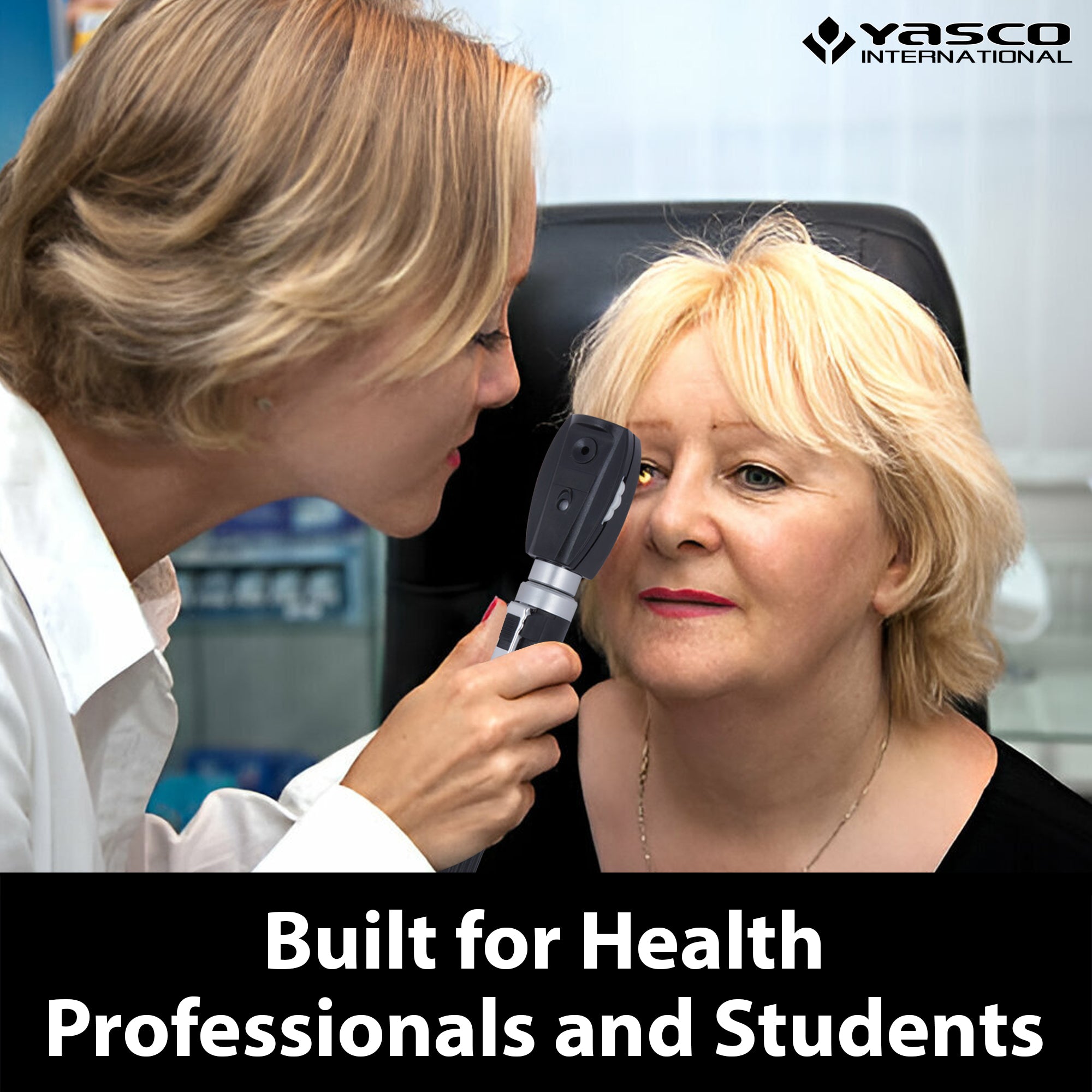 Fiber Optic Mini Ophthalmoscope & Otoscope Set - Black