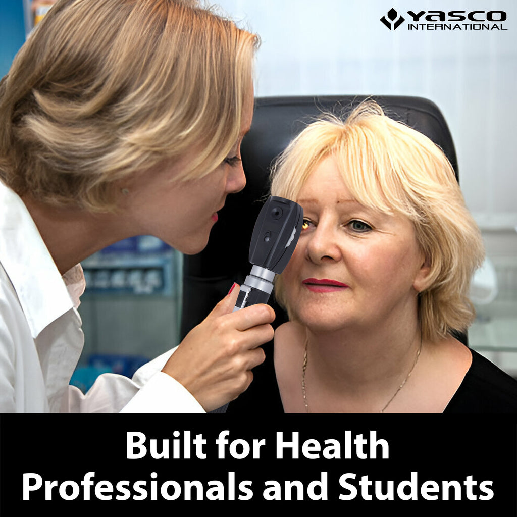 Fiber Optic Mini Ophthalmoscope & Otoscope Set - Black