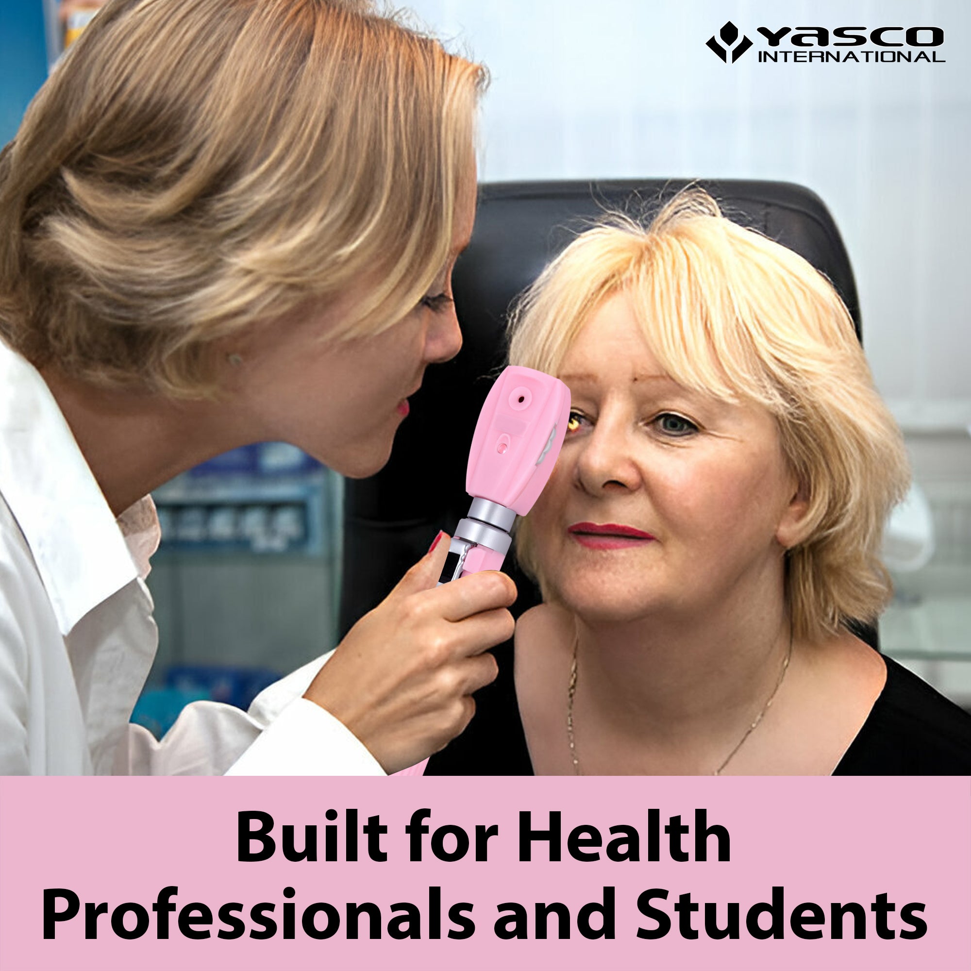 Fiber Optic Mini Ophthalmoscope & Otoscope Set -  Pearl Pink