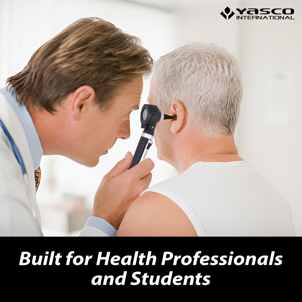 Fiber Optic Mini Otoscope Set - Black