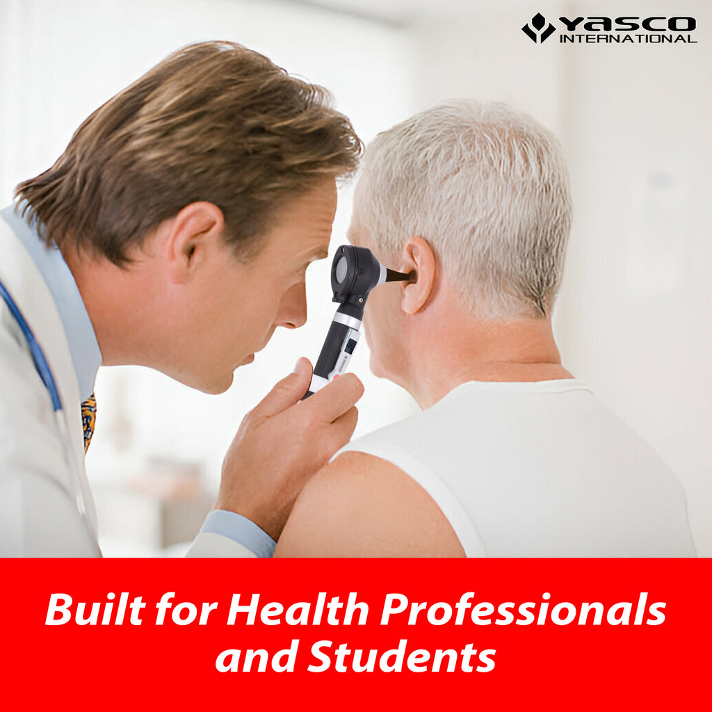 Fiber Optic Mini Otoscope Set - Black