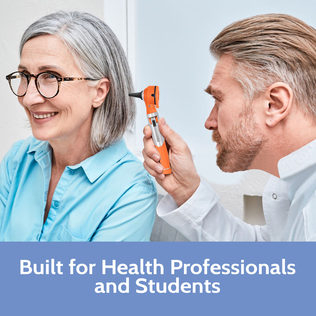 Fiber Optic Mini Otoscope Set - Orange