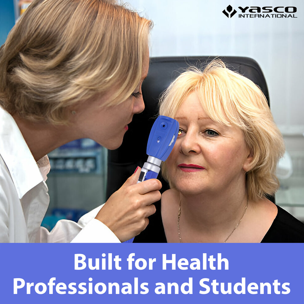 Fiber Optic Mini Ophthalmoscope & Otoscope Set - Navy Blue