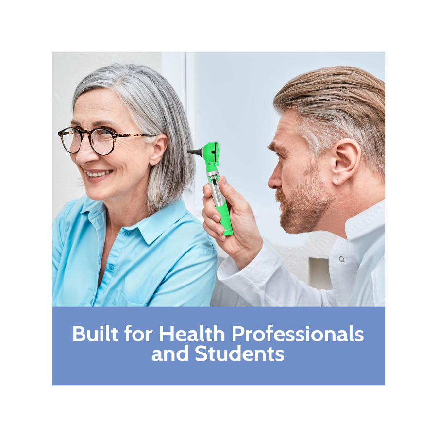 Fiber Optic Pocket Otoscope Set | Green