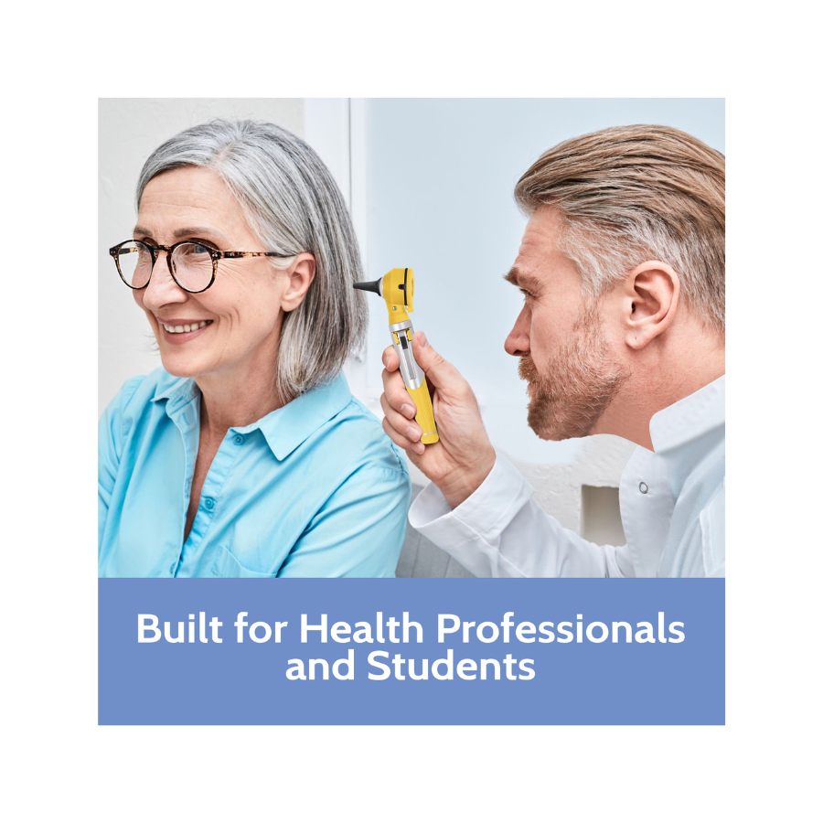 Fiber Optic Pocket Otoscope Set | Yellow