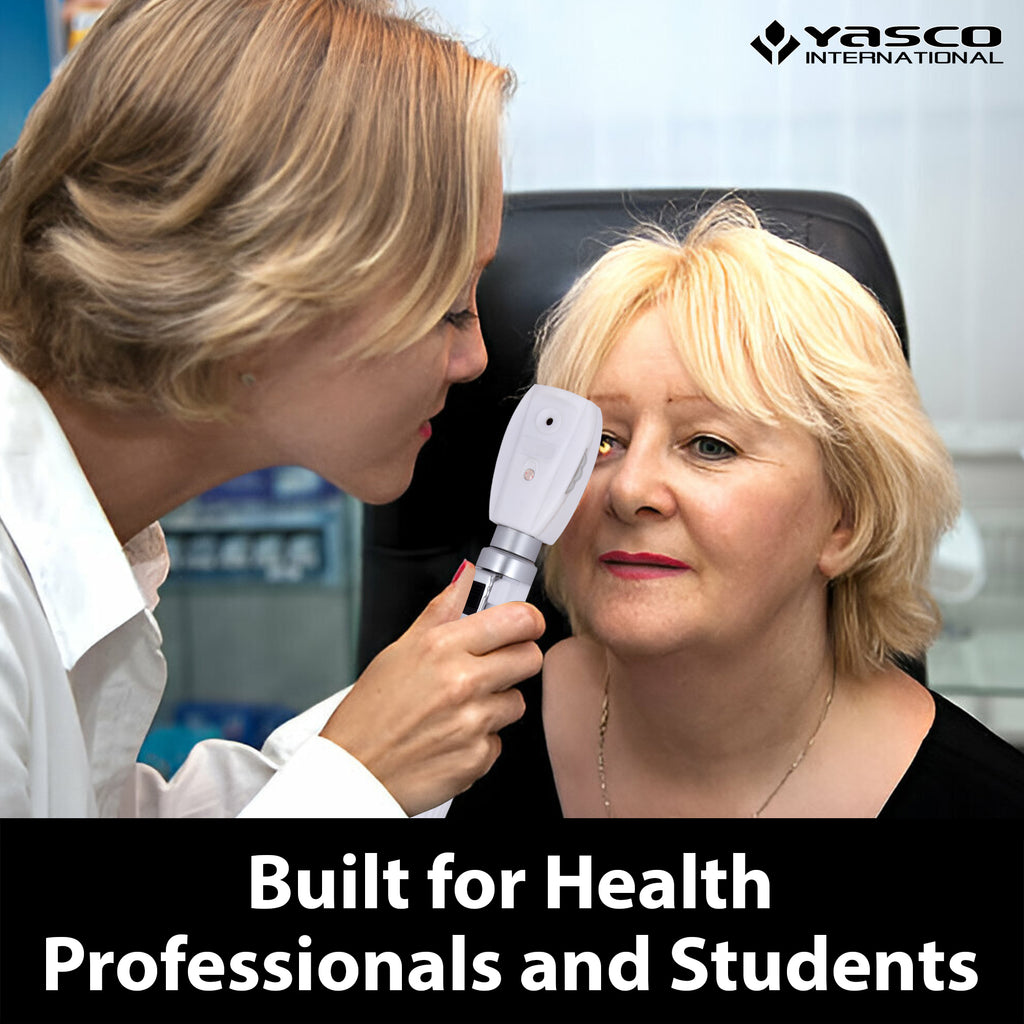 Fiber Optic Mini Ophthalmoscope & Otoscope Set - White